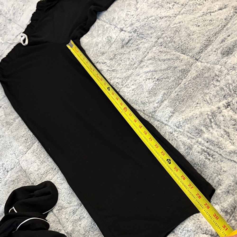 Classic Black Pajama Set with White Piping-M - Picture 10 of 13